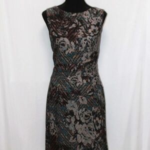 Antonio Melani Donna Printed Ponte Sheath Floral Print Sleeveless Dress